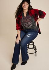 Plus Size Love Graphic Tee, C106, small