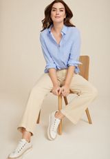 90s Prep Relaxed Button Up Shirt, C6248, small