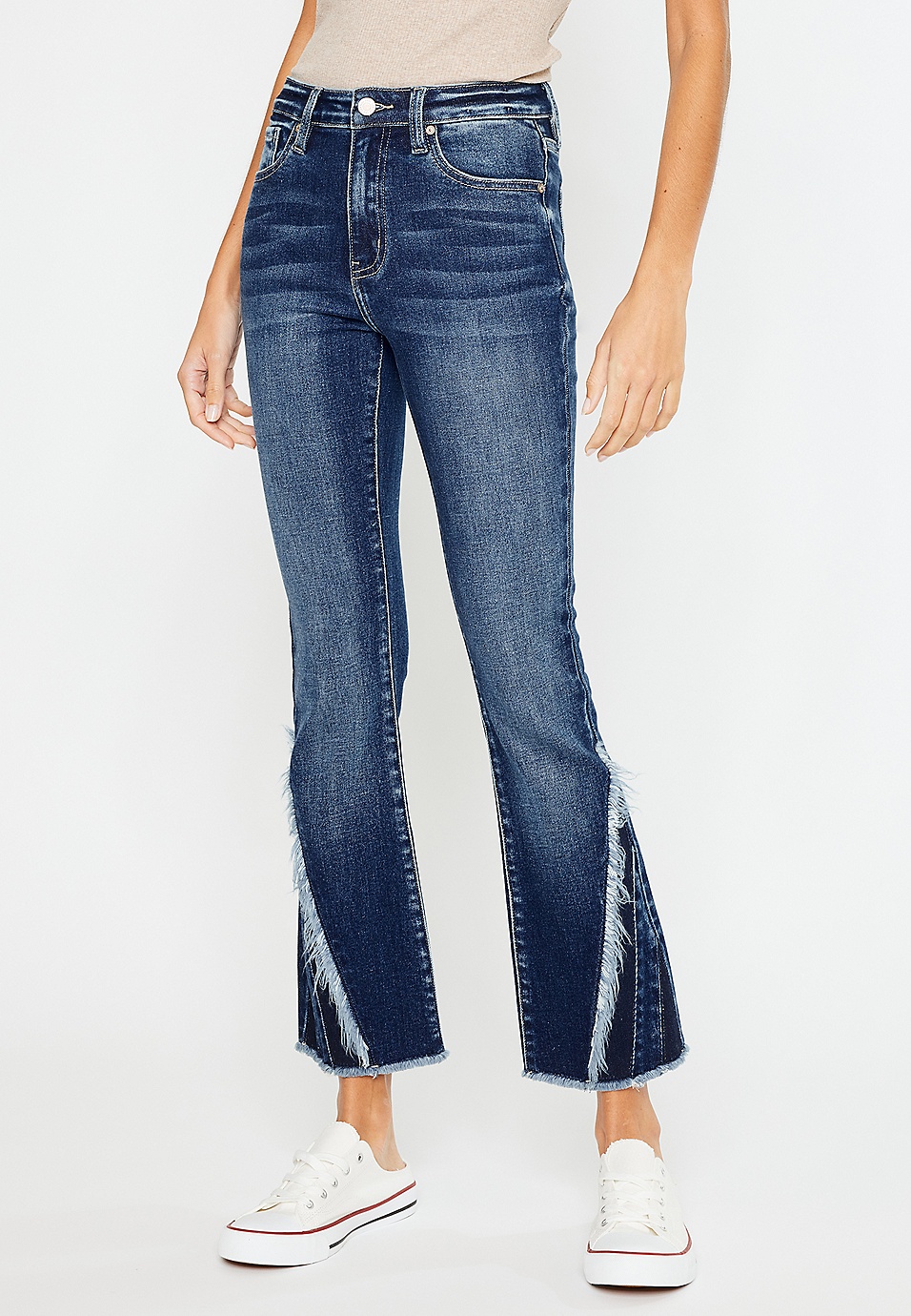 High Rise Extra Stretch Blue Wave Bell Bottom Jeans