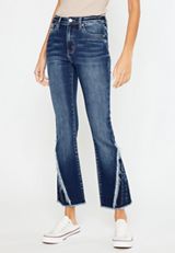 KanCan&trade; High Rise Fray Piecing Inset Hem Ankle Flare Jean, C258, small