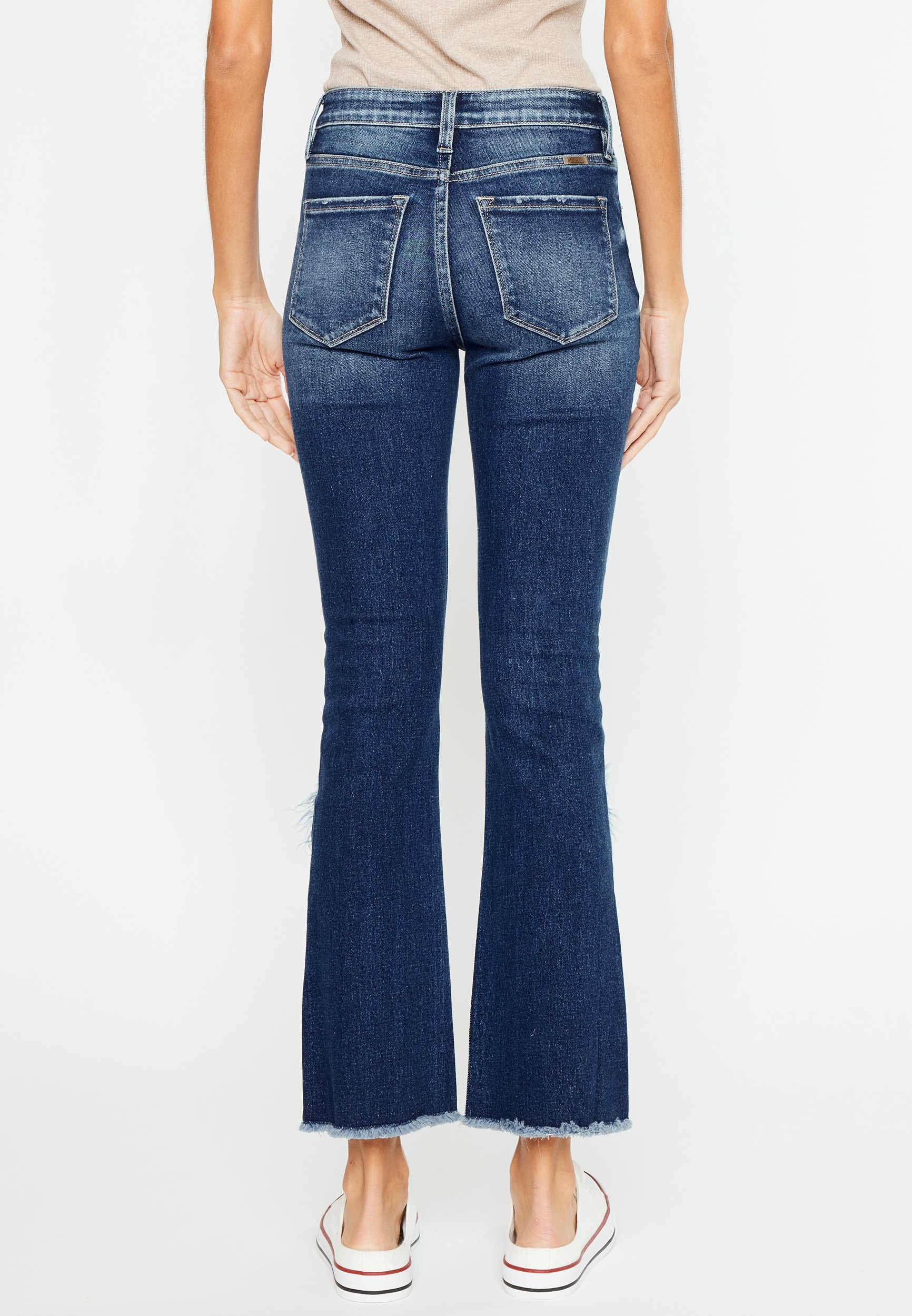 KanCan&trade; High Rise Fray Piecing Inset Hem Ankle Flare Jean, C258, large