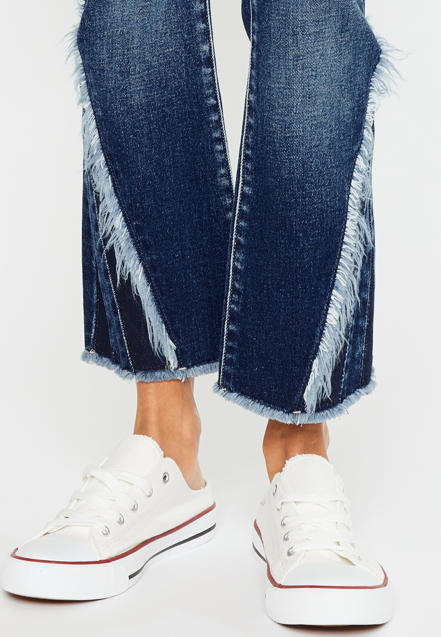 KanCan&trade; High Rise Fray Piecing Inset Hem Ankle Flare Jean, C258, large