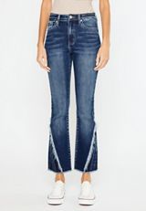 KanCan&trade; High Rise Fray Piecing Inset Hem Ankle Flare Jean, C258, small