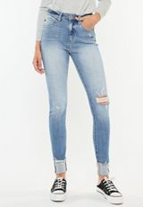 KanCan&trade; Curvy High Rise Ripped Cuffed Hem Skinny Jean, C2806, small