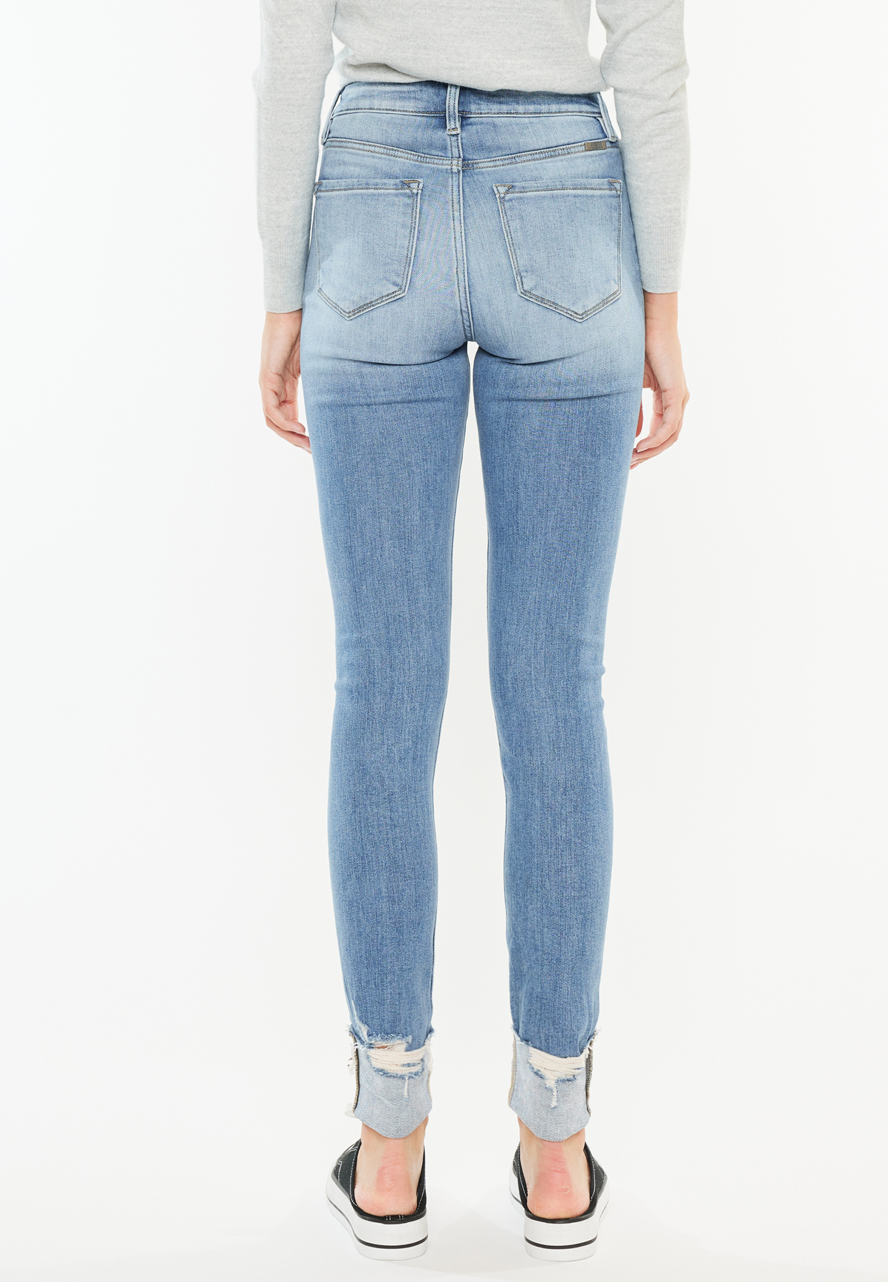 KanCan&trade; Curvy High Rise Ripped Cuffed Hem Skinny Jean, C2806, large