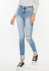 KanCan&trade; Curvy High Rise Ripped Cuffed Hem Skinny Jean, C2806, small