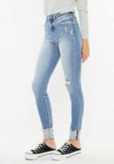 KanCan&trade; Curvy High Rise Ripped Cuffed Hem Skinny Jean, C2806, small