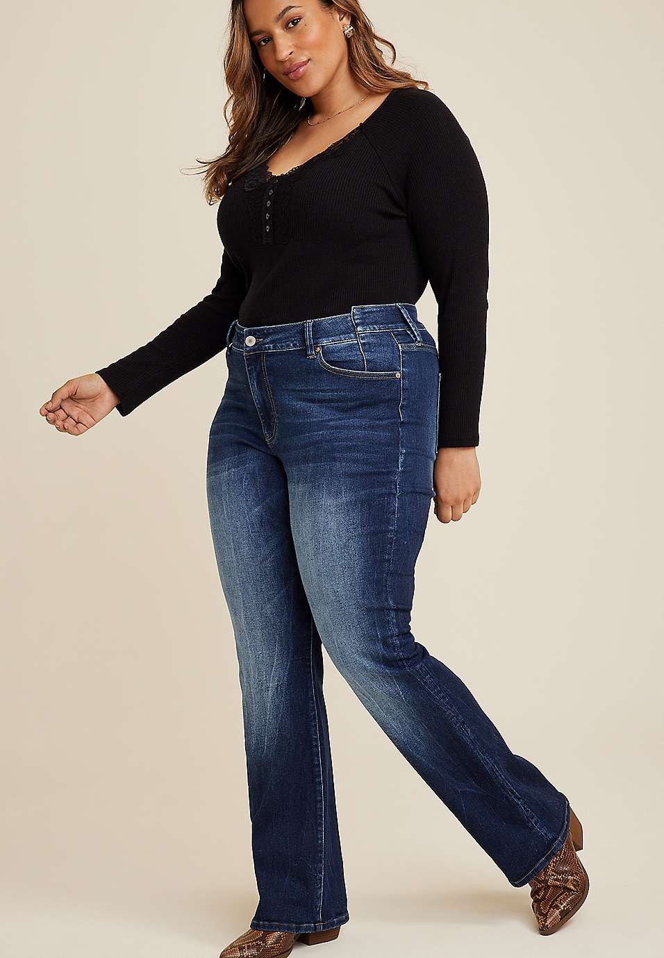 Cade High Rise Bootcut Jeans (Plus Size) – Official Kancan USA