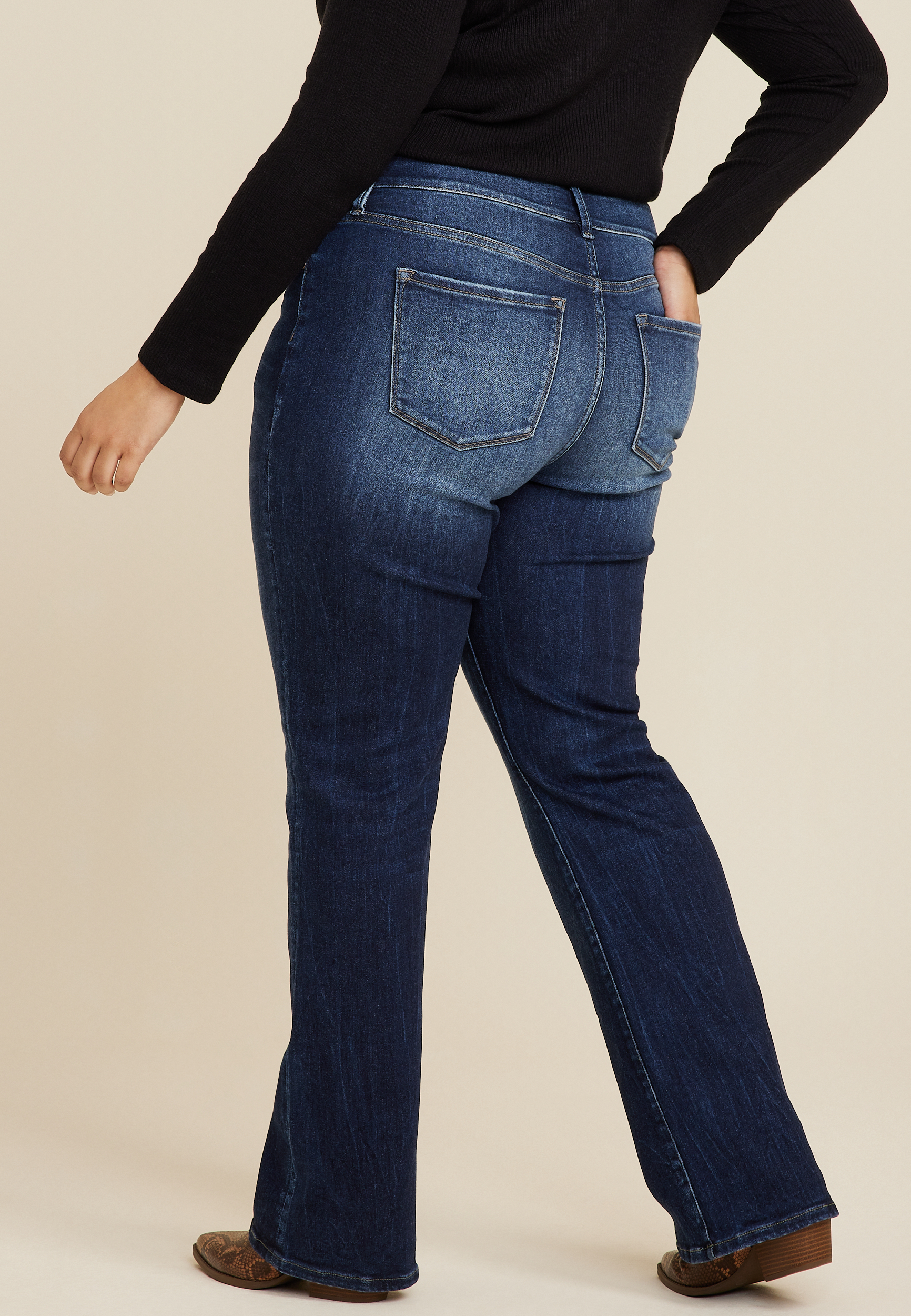 Plus Size KanCan&trade; Dark High Rise Curvy Insert Waist Bootcut Jean, DARK SANDBLAST, large