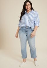Plus Size KanCan&trade; High Rise Frayed Cuff Hem Straight Jean, C2806, small