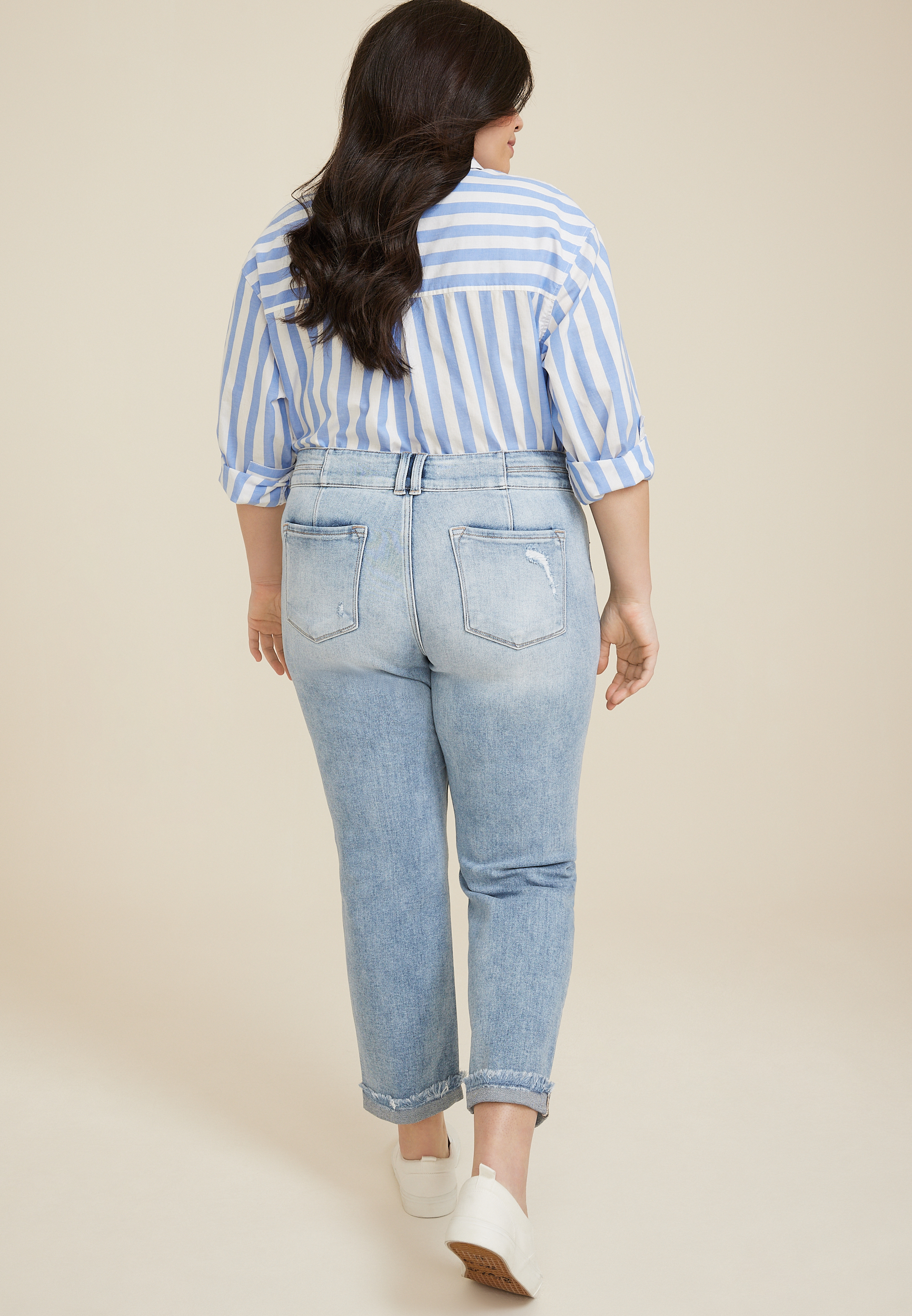 Plus Size KanCan&trade; High Rise Frayed Cuff Hem Straight Jean, C2806, large