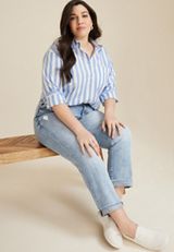 Plus Size KanCan&trade; High Rise Frayed Cuff Hem Straight Jean, C2806, small