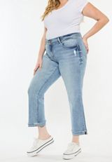 Plus Size KanCan&trade; High Rise Frayed Cuff Hem Straight Jean, C2806, small