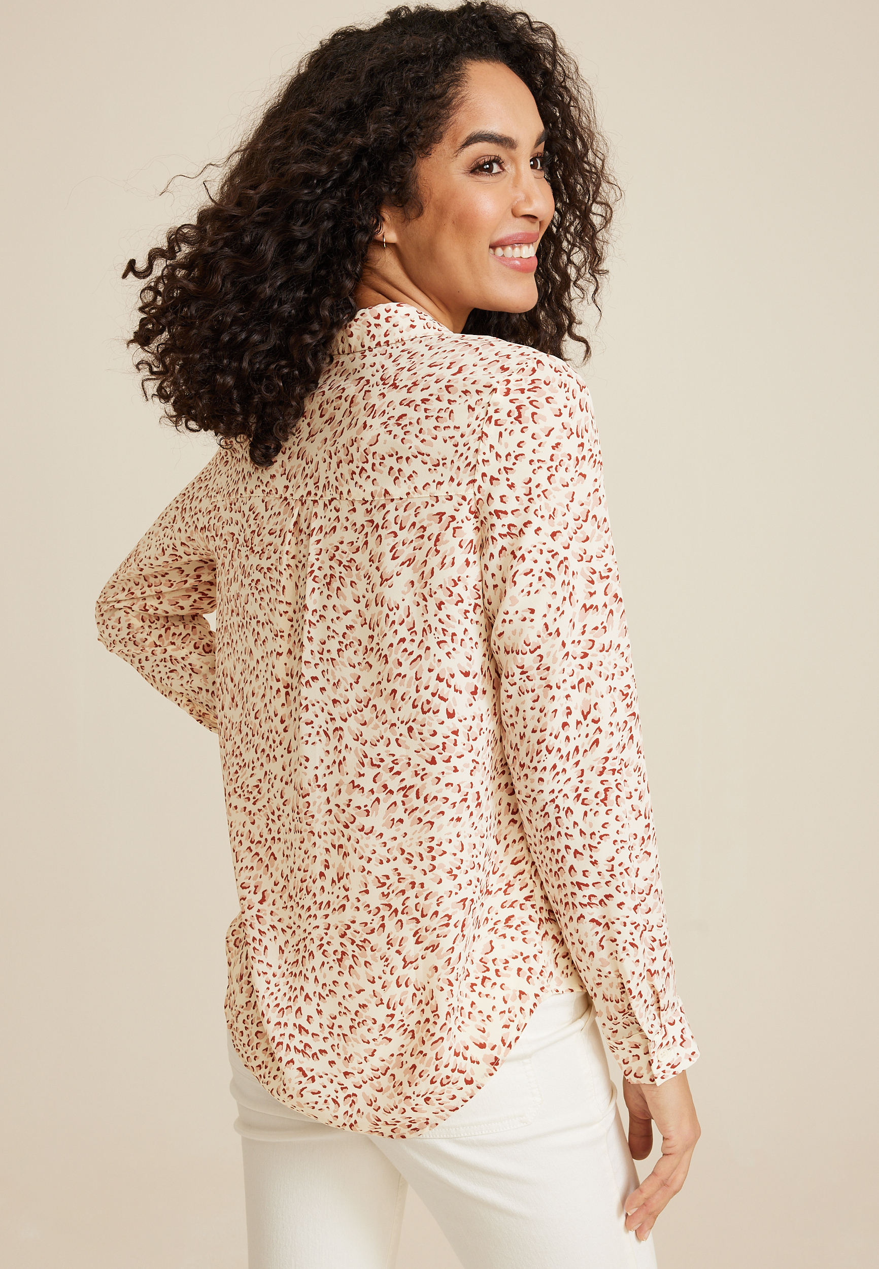 Atwood Pleated Animal Blouse, C3986, large