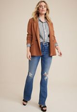 90s Prep Stripe Button Up Shirt, C1756, small