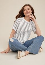 24/7 Eden Striped Heart Tee, SOFT WHITE COMBO, small