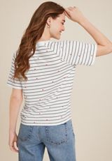 24/7 Eden Striped Heart Tee, SOFT WHITE COMBO, small