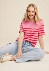 24/7 Eden Pink Striped Tee, C3593, small