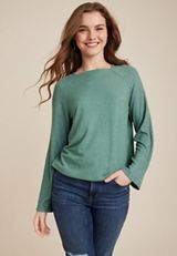 24/7 Wide Sleeve Bubble Hem Tee, C531, small