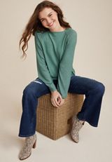 24/7 Wide Sleeve Bubble Hem Tee, C531, small