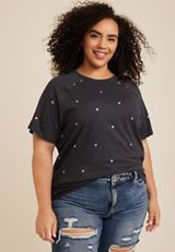 Plus Size 24/7 Eden Metallic Heart Tee, C5786, small