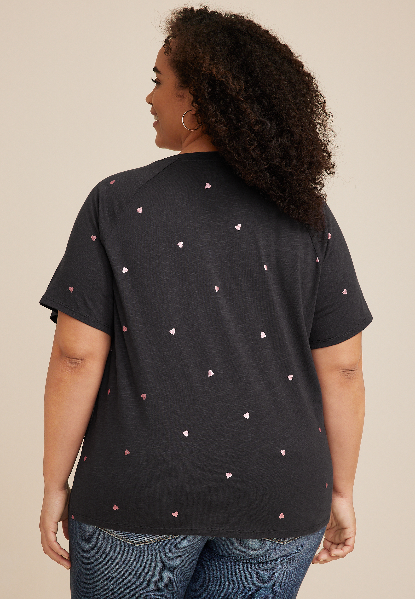 Plus Size 24/7 Eden Metallic Heart Tee, C5786, large