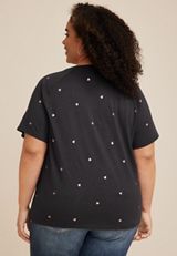 Plus Size 24/7 Eden Metallic Heart Tee, C5786, small