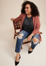 Plus Size 24/7 Eden Metallic Heart Tee, C5786, small