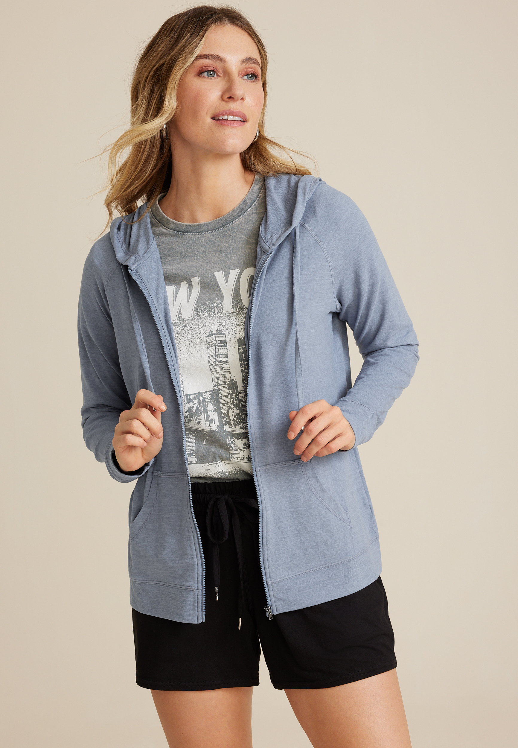 Cloud Stretch Full Zip Hoodie | maurices