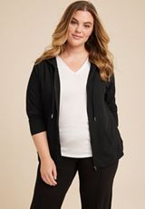 Plus Size Cloud Stretch Full Zip Hoodie, C106, small