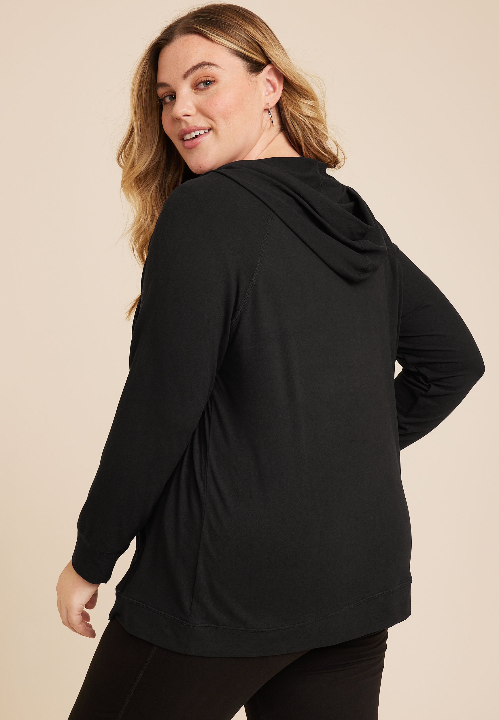Plus Size Cloud Stretch Full Zip Hoodie, C106, large