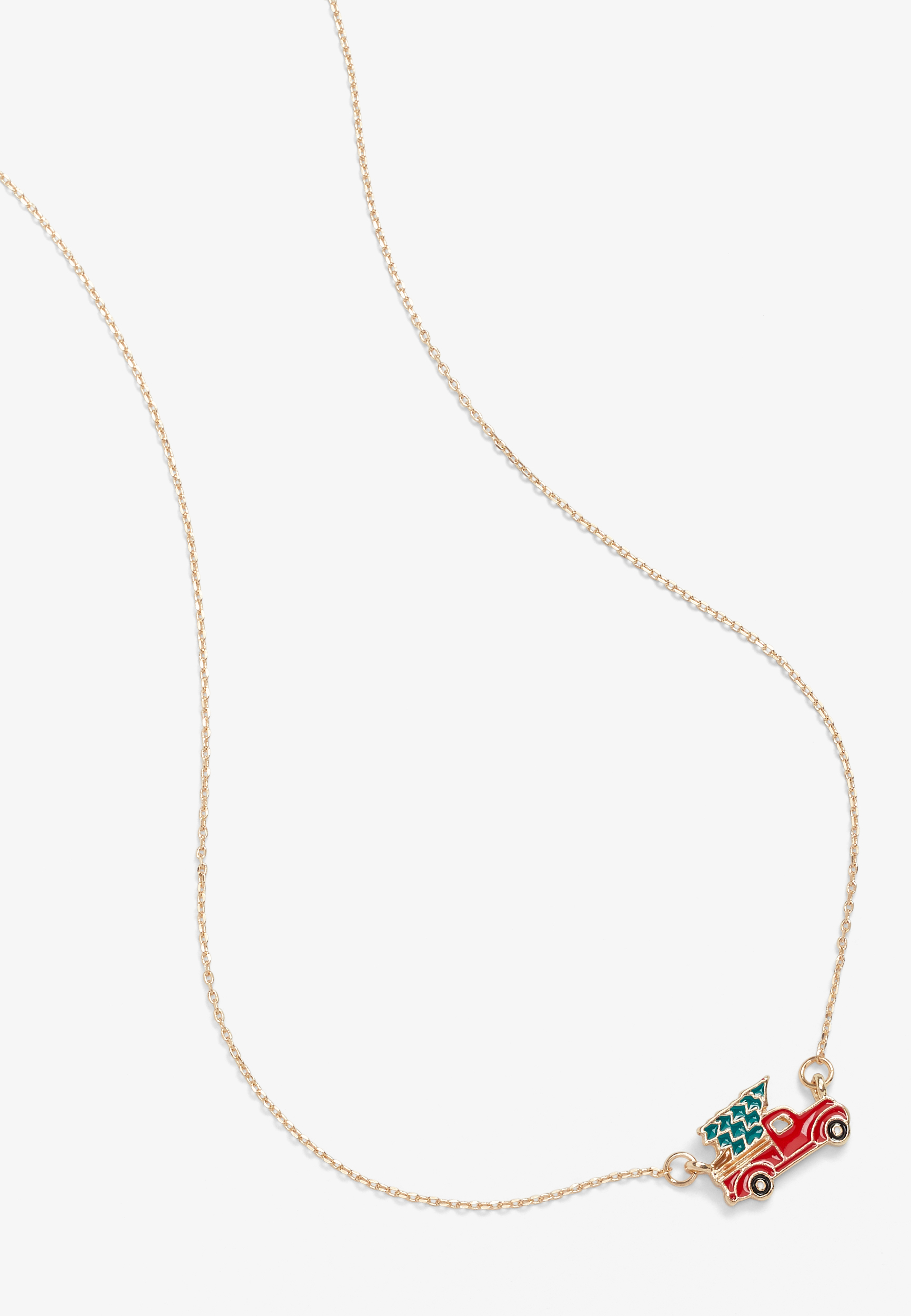 Holiday Truck Pendant Necklace, , large