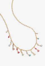 Multicolor Rhinestone Drop Necklace, C605, small