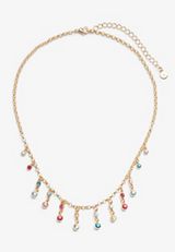 Multicolor Rhinestone Drop Necklace, C605, small