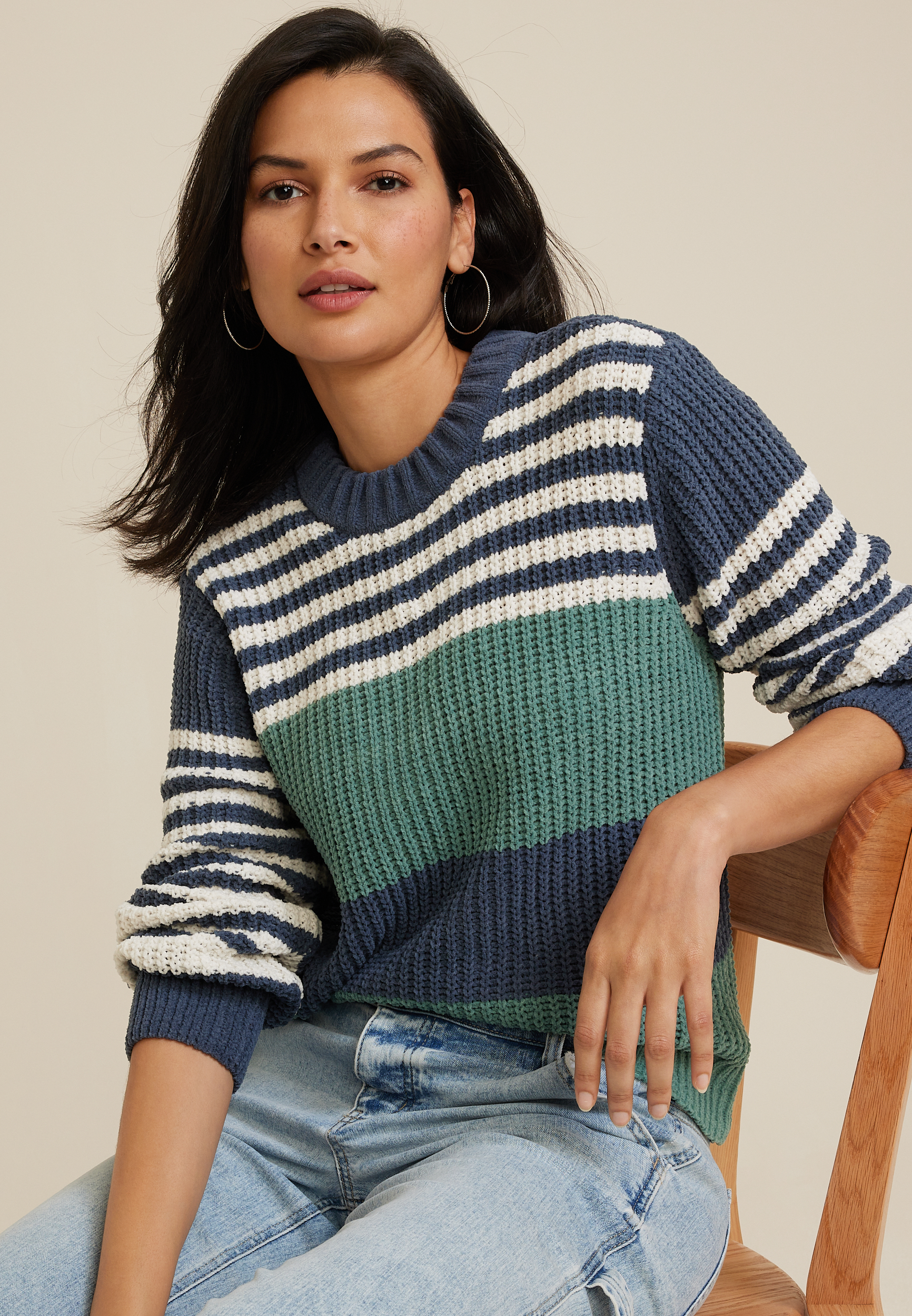 トップス Cristaseya FETTUCCIA STRIPED SWEATER M Cristaseya FETTUCCIA STRIPED SWEATER M