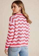 Chevron Button Down Cardigan, C6982, small