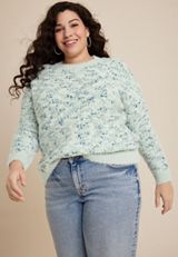Plus Size Popo Eyelash Sweater, C9315, small