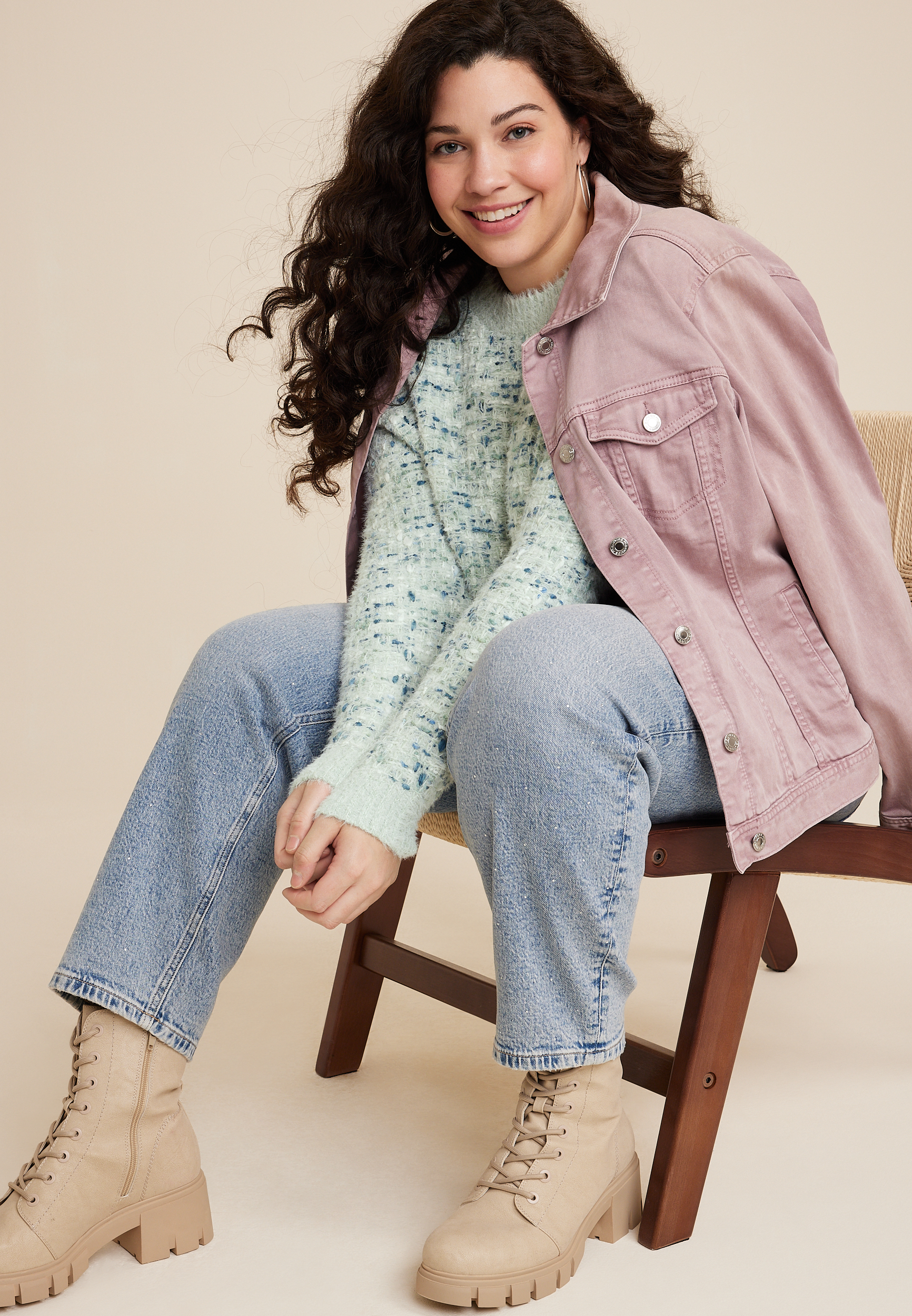 Plus Size Popo Eyelash Sweater, C9315, large