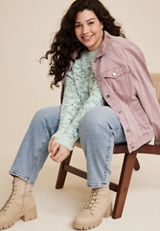 Plus Size Popo Eyelash Sweater, C9315, small