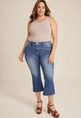 Plus Size Vigoss&reg; Heritage Mid Rise Cropped Boot Jean, MEDIUM SANDBLAST, small