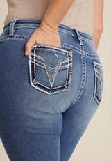 Plus Size Vigoss&reg; Heritage Mid Rise Cropped Boot Jean, MEDIUM SANDBLAST, small