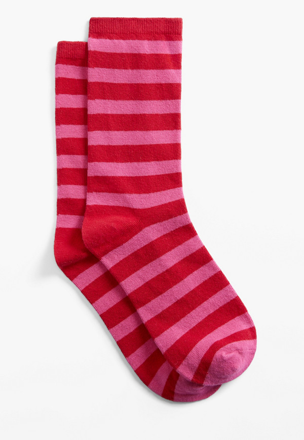 Pink Striped Crew Socks | maurices