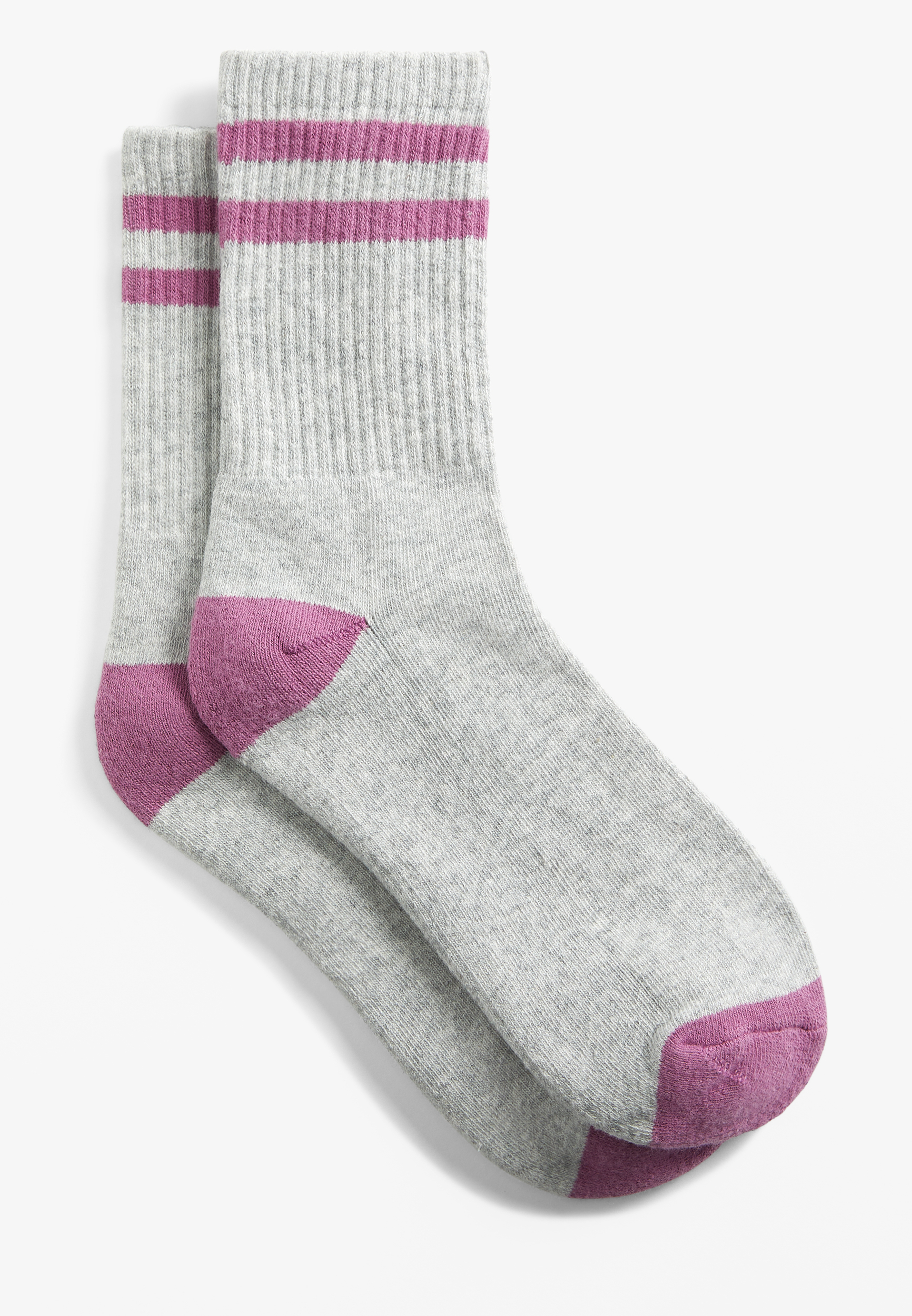 Purple Varsity Striped Crew Socks | maurices