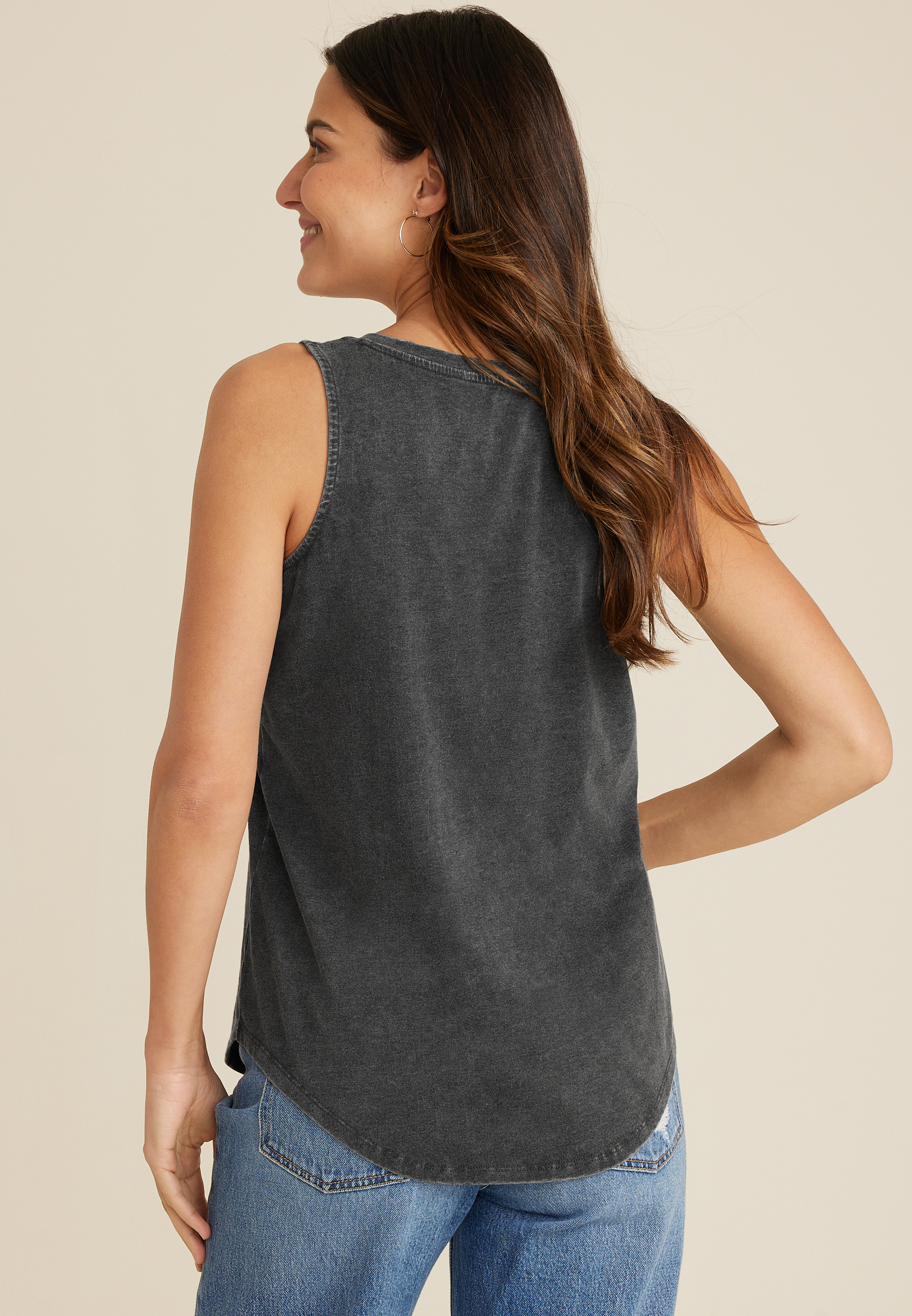 Chase The Sun Graphic Tank, BLACK, large