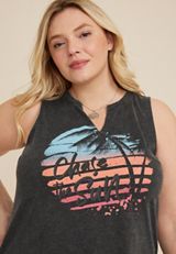 Plus Size Chase The Sun Graphic Tank, C106, small
