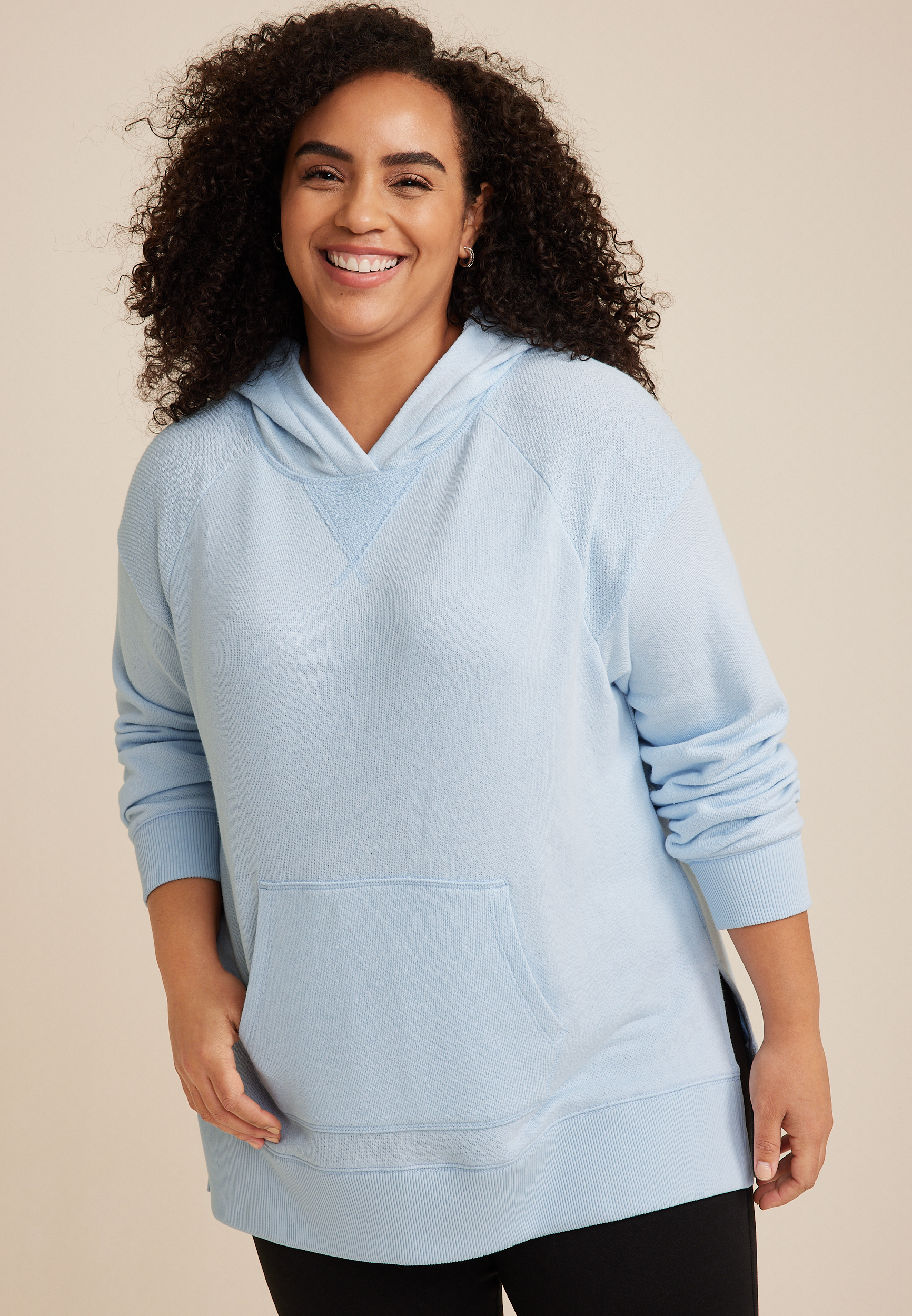 Blue Plus Size Hoodies & Sweatshirts