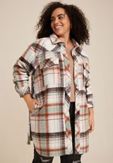 Plus Size Plaid Mixer Shacket, C3986, small