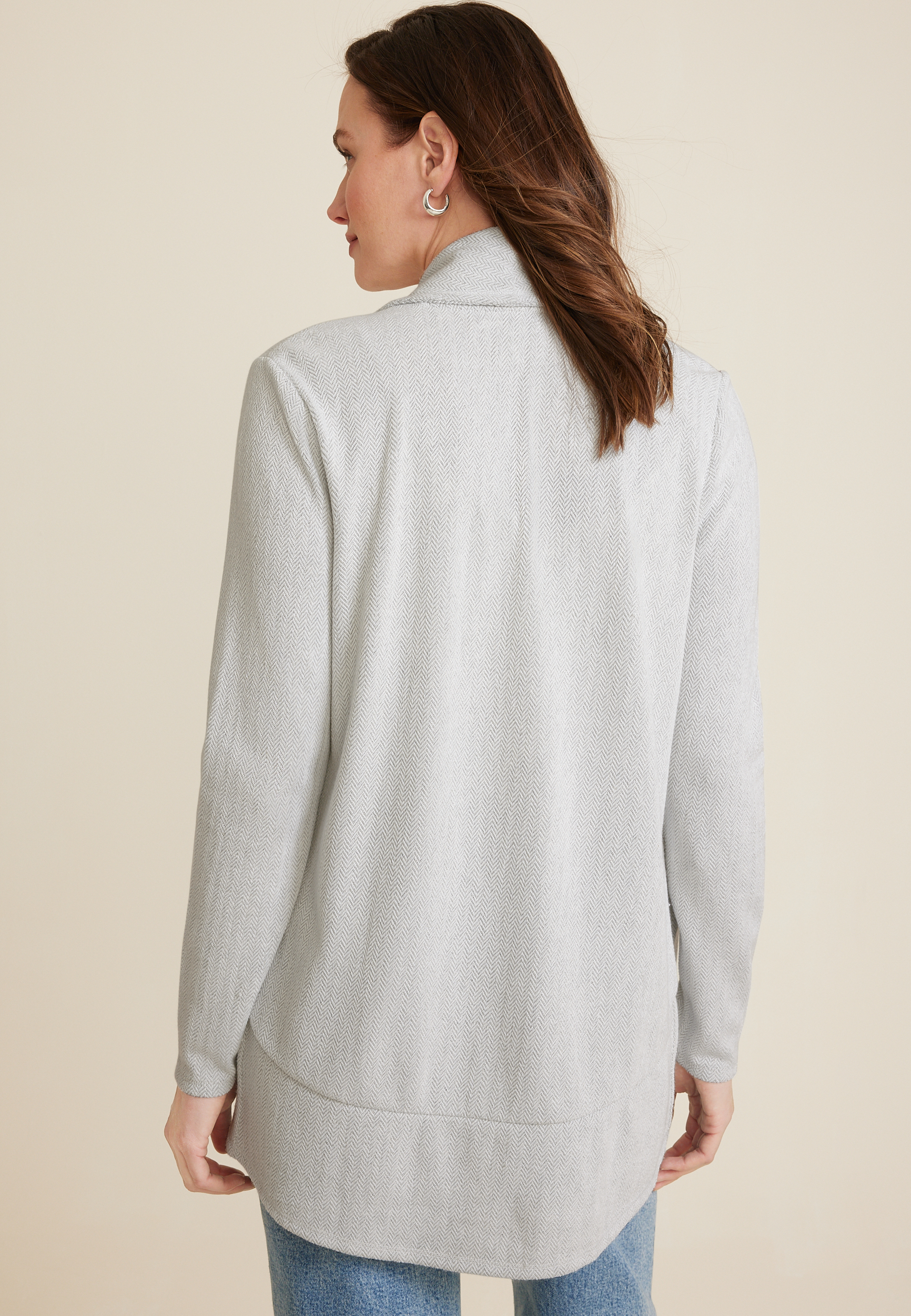 Herringbone Shawl Collar Cardigan, C1755, large
