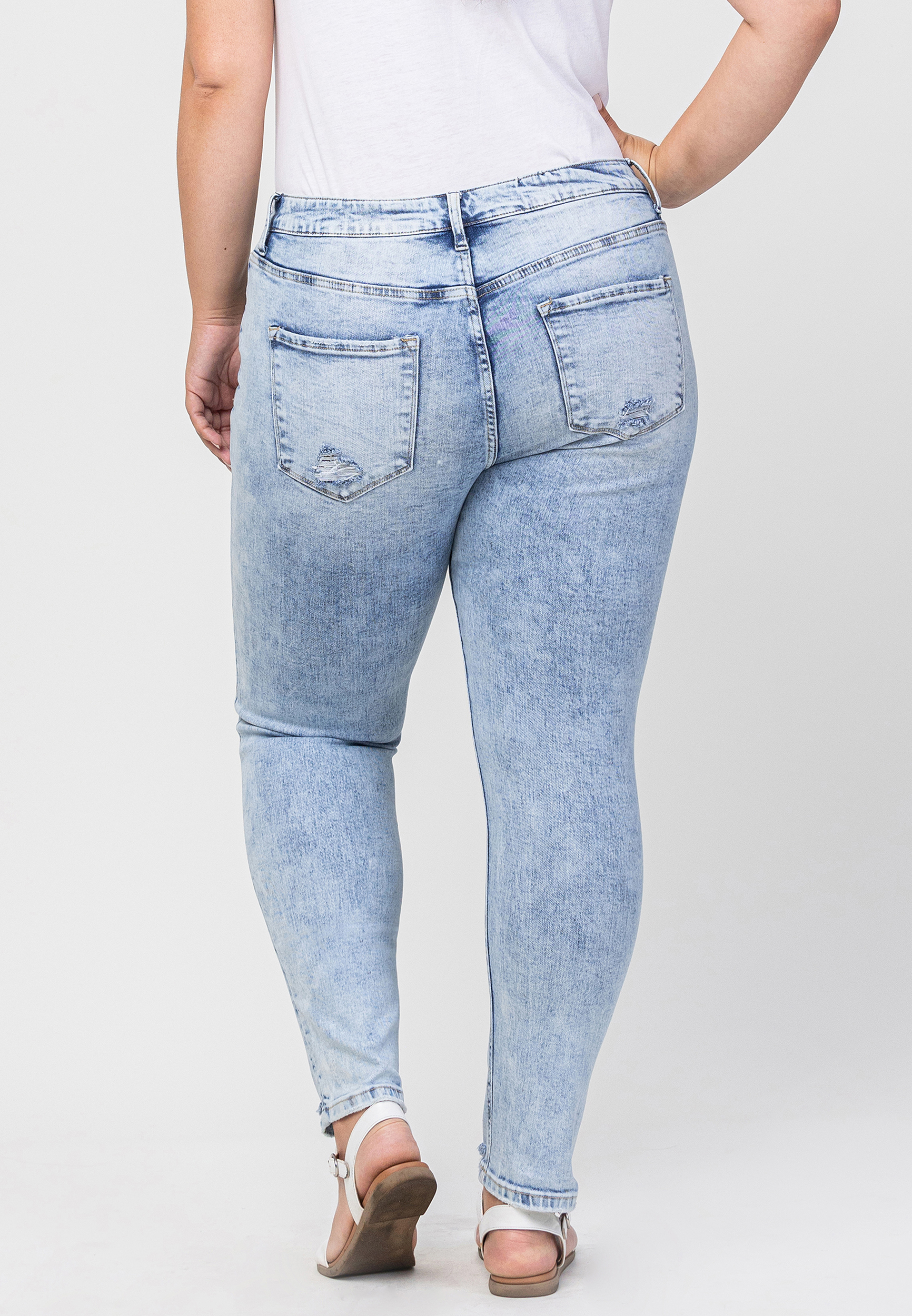 Plus Size Vervet&trade; Skinny High Rise Ripped Jean, LIGHT SANDBLAST, large