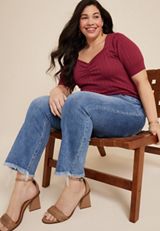 Plus Size Vervet&trade; Ankle Kick Flare High Rise Cropped Jean, C3337, small
